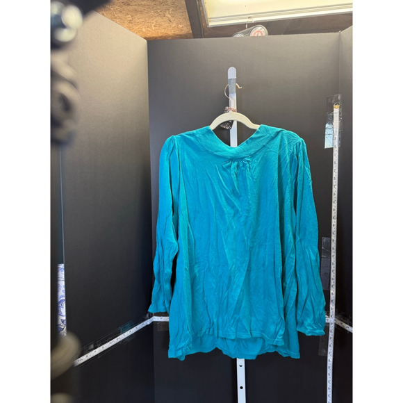 Women's Lane Bryant Plus 22/24 Teal Long Sleeve Tee Shirt - Picture 2 of 3